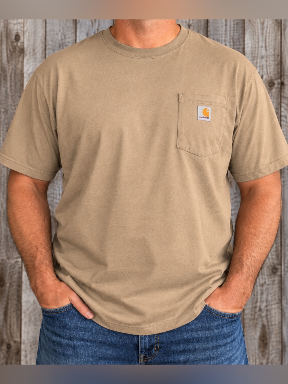 Carhartt Short Sleeve Pocket Tee in Tan- size 2XL